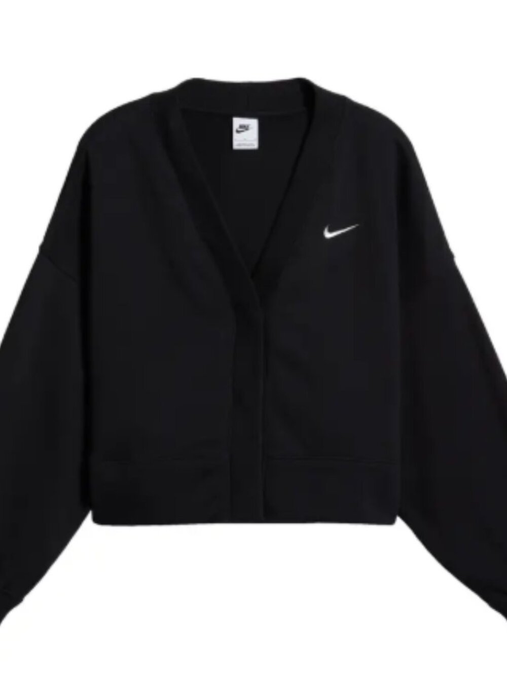 Nike Phoenix Fleece Cropped Cardigan Black Small